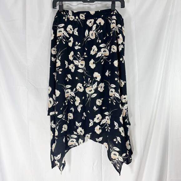 Lauren Ralph Lauren Boho Floral Handkerchief Hem Midi Skirt Women’s Size 1X - Picture 4 of 7